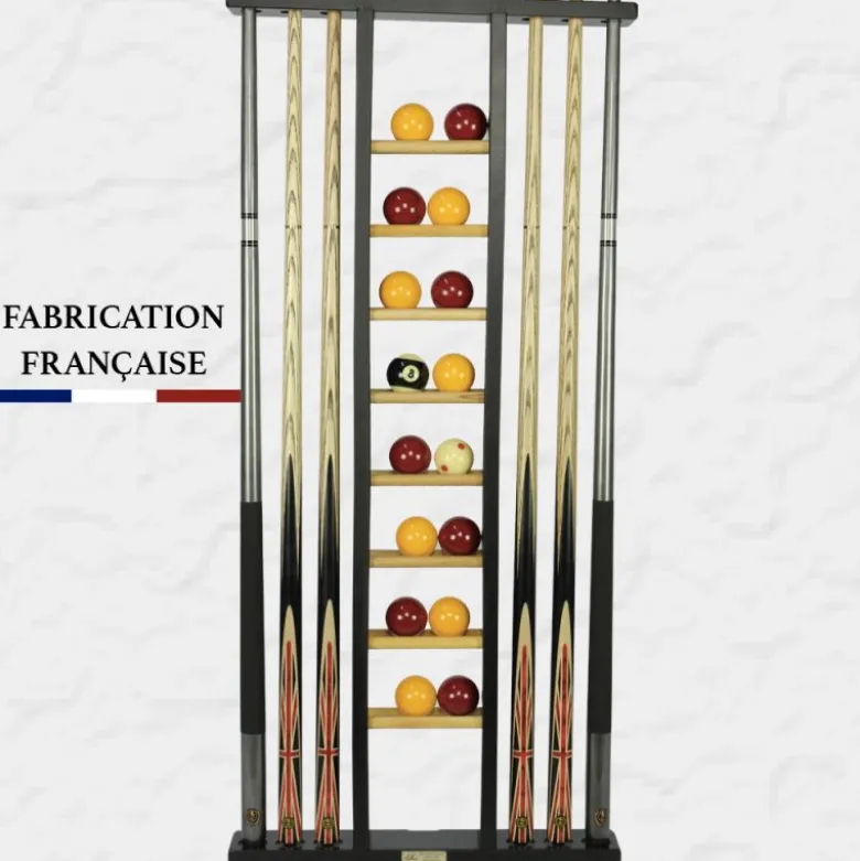 Porte-queues 6 queues Noir + rangement jeu de billes