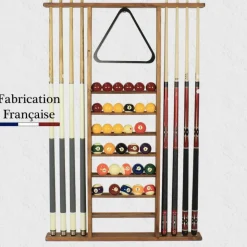 Rangement Boules de billard et Queues de billard (pin rustique finition teinté)