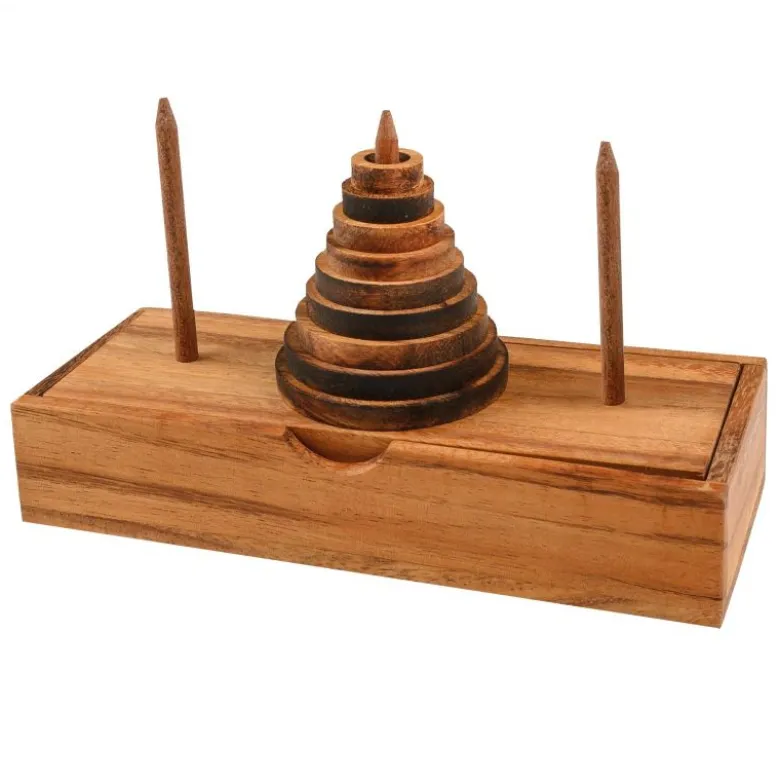 Tour de Hanoï en bois : un jeu qui allie casse-tête et tradition