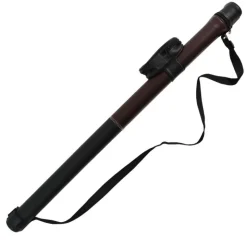 Tube rangement½ queue billard cuir noir et marron